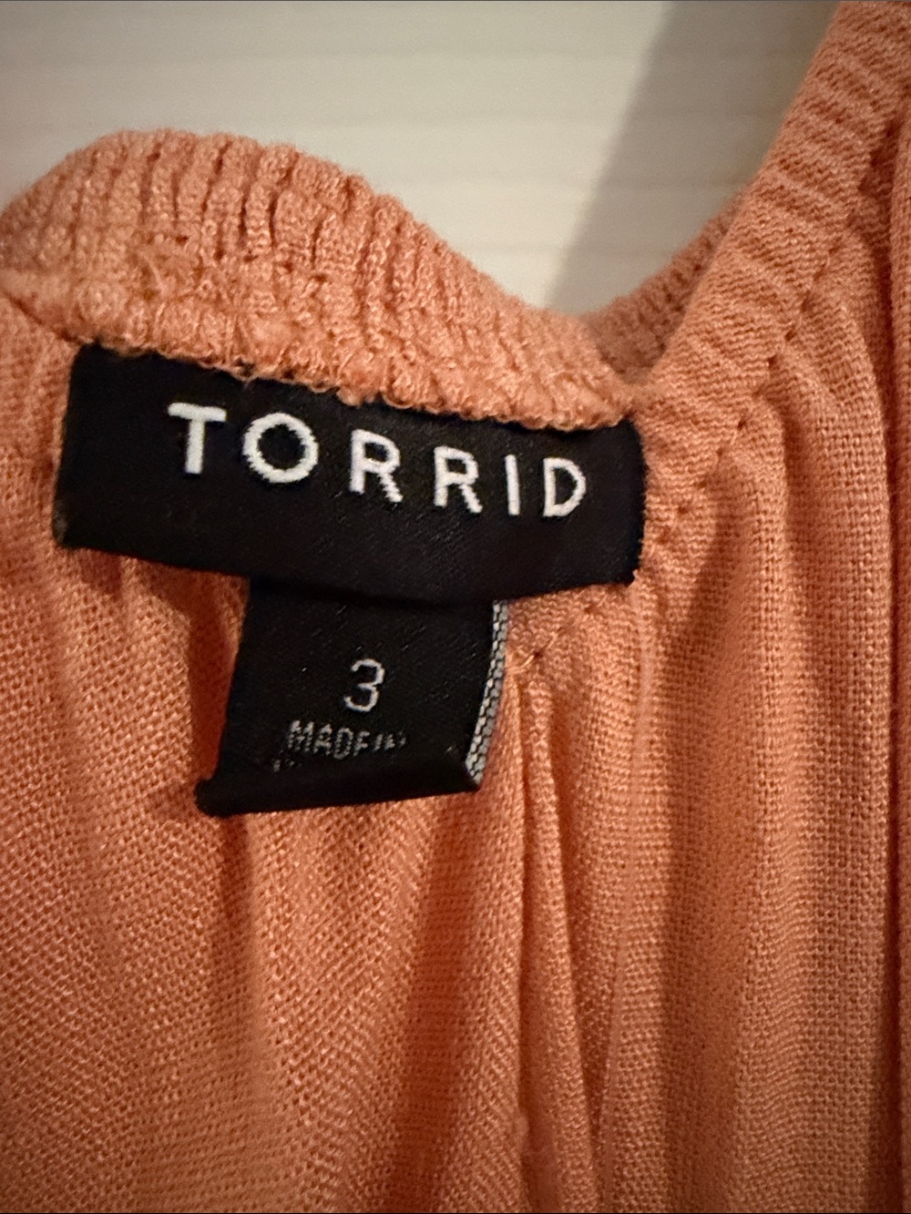 torrid Peach-Colored Lightweight V-Neck Dress - Picture 2 of 5